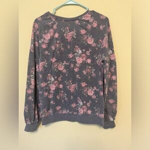 Knox rose lightweight sweater with floral pattern.